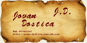 Jovan Dostica vizit kartica